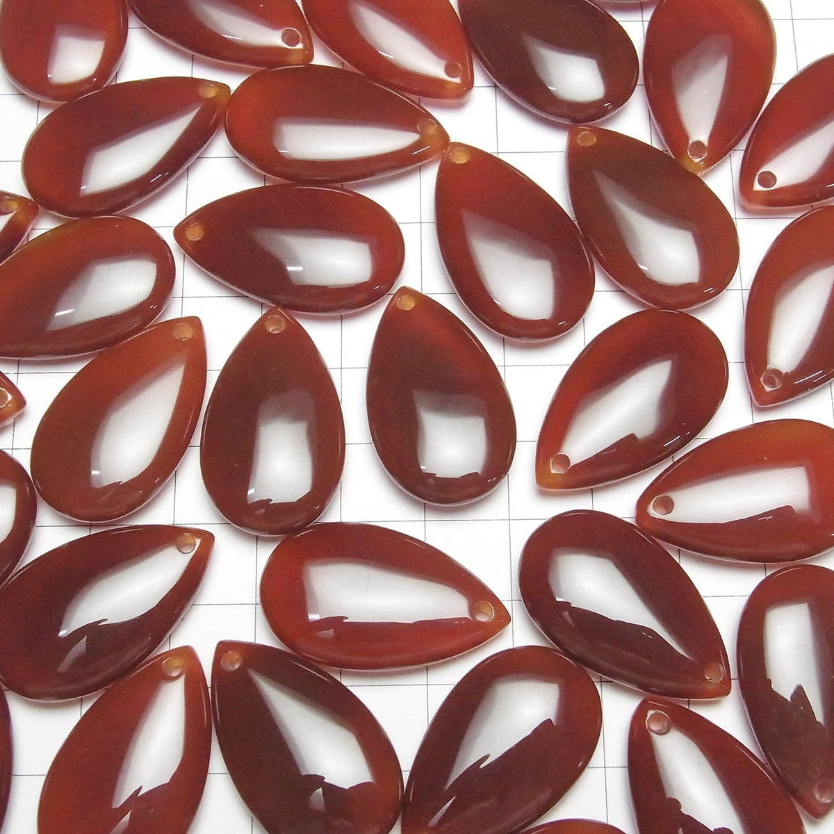 Red Agate AAA Pear shape 30x18mm 2pcs