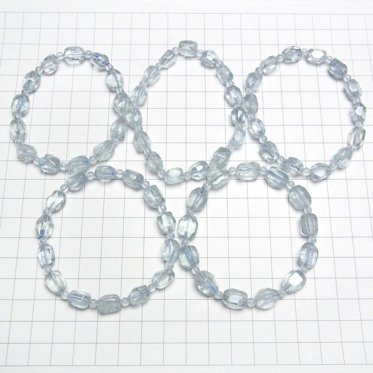 High Quality Aquamarine AAA- Faceted Nugget 1strand beads (Bracelet)
