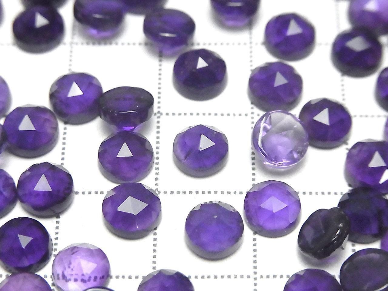 Amethyst AA++ Round Rose Cut 6x6mm 3pcs