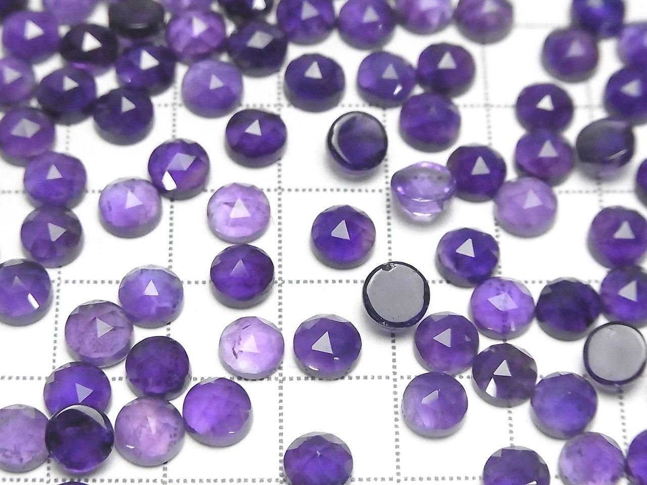 Amethyst AA++ Round Rose Cut 6x6mm 3pcs