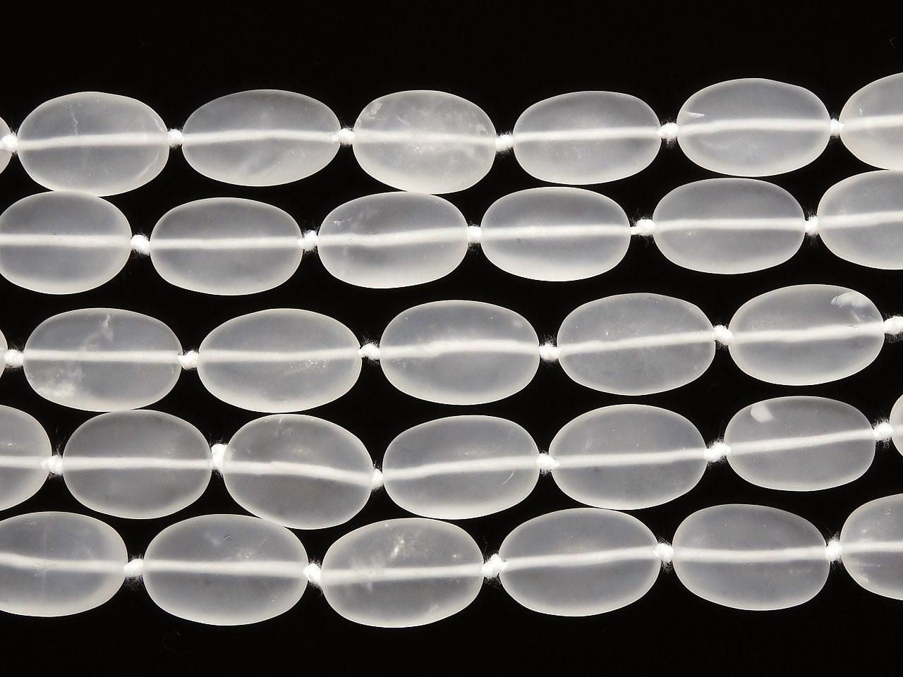 Frosted Quartz Oval 16x11mm 1strand beads (aprx.16inch/40cm)