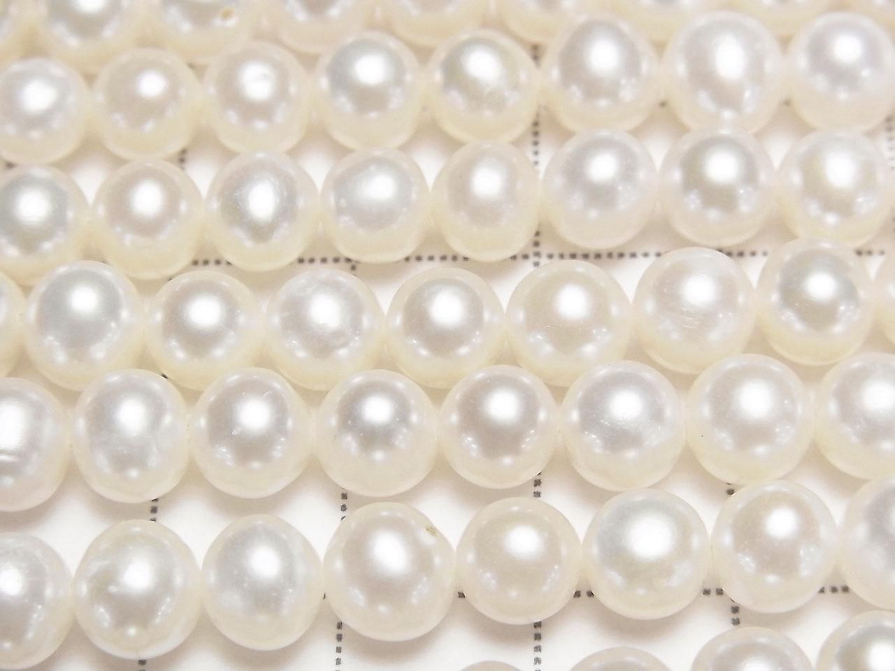 Fresh Water Pearl AA++ Potato 7-7.5mm White 1strand beads (approx. 14 inches/35 cm)