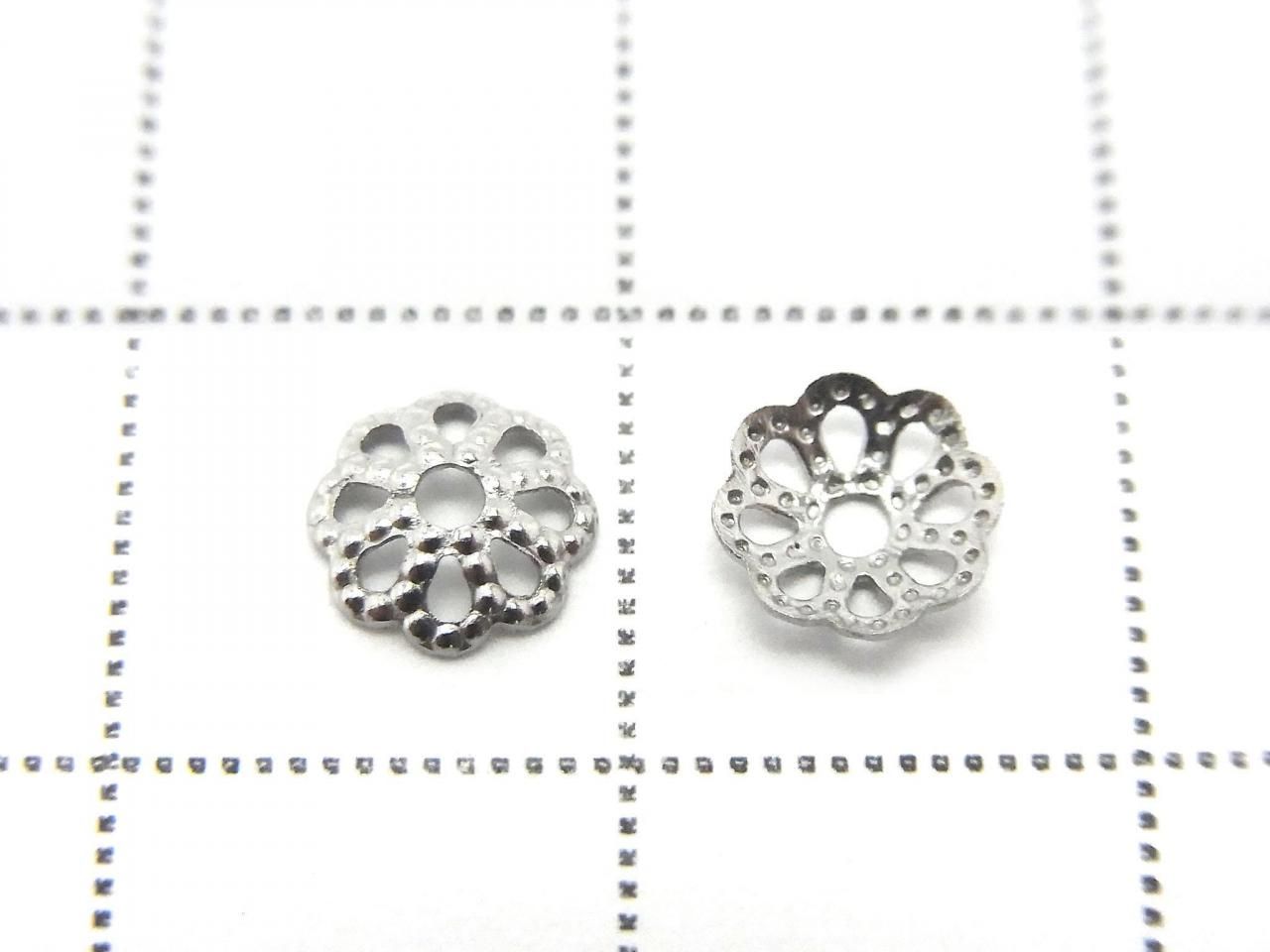 Metal Bead Caps 6x6x1.3mm Silver 10pcs