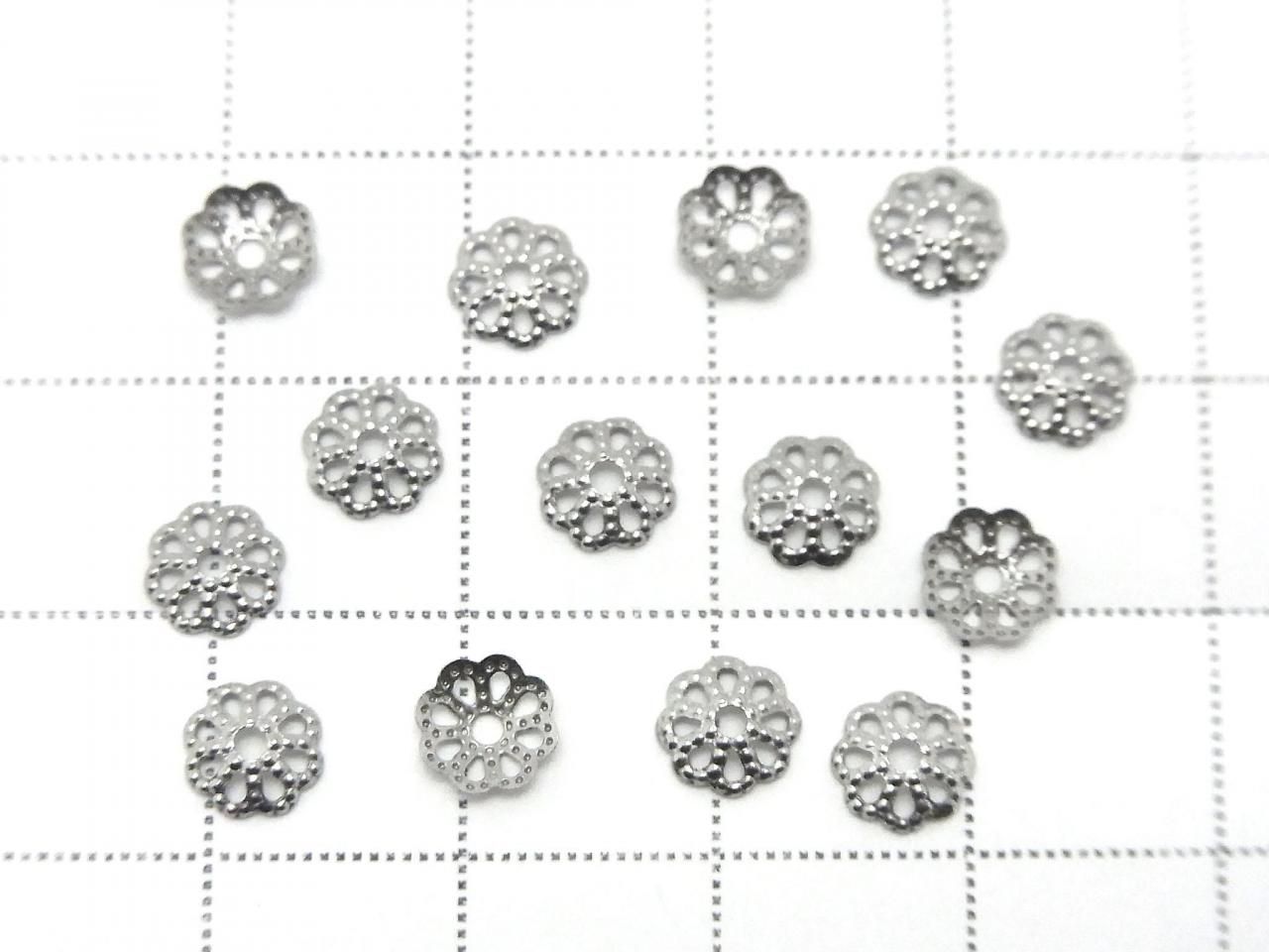 Metal Bead Caps 6x6x1.3mm Silver 10pcs