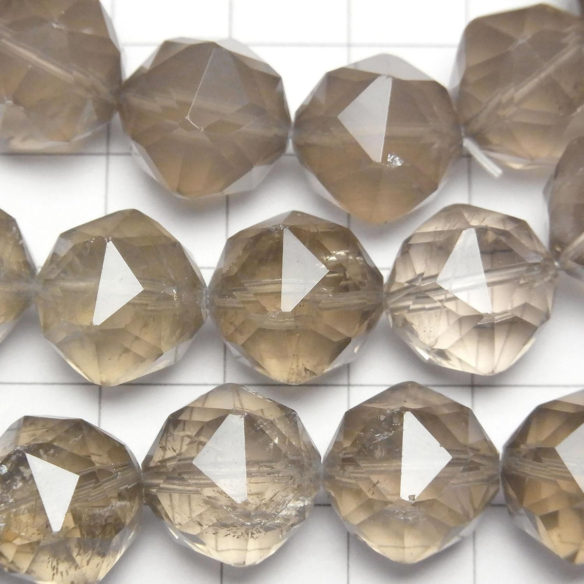 Smoky Quartz AA+ Star Faceted Round 14mm 1strand beads (Bracelet) High Quality!
