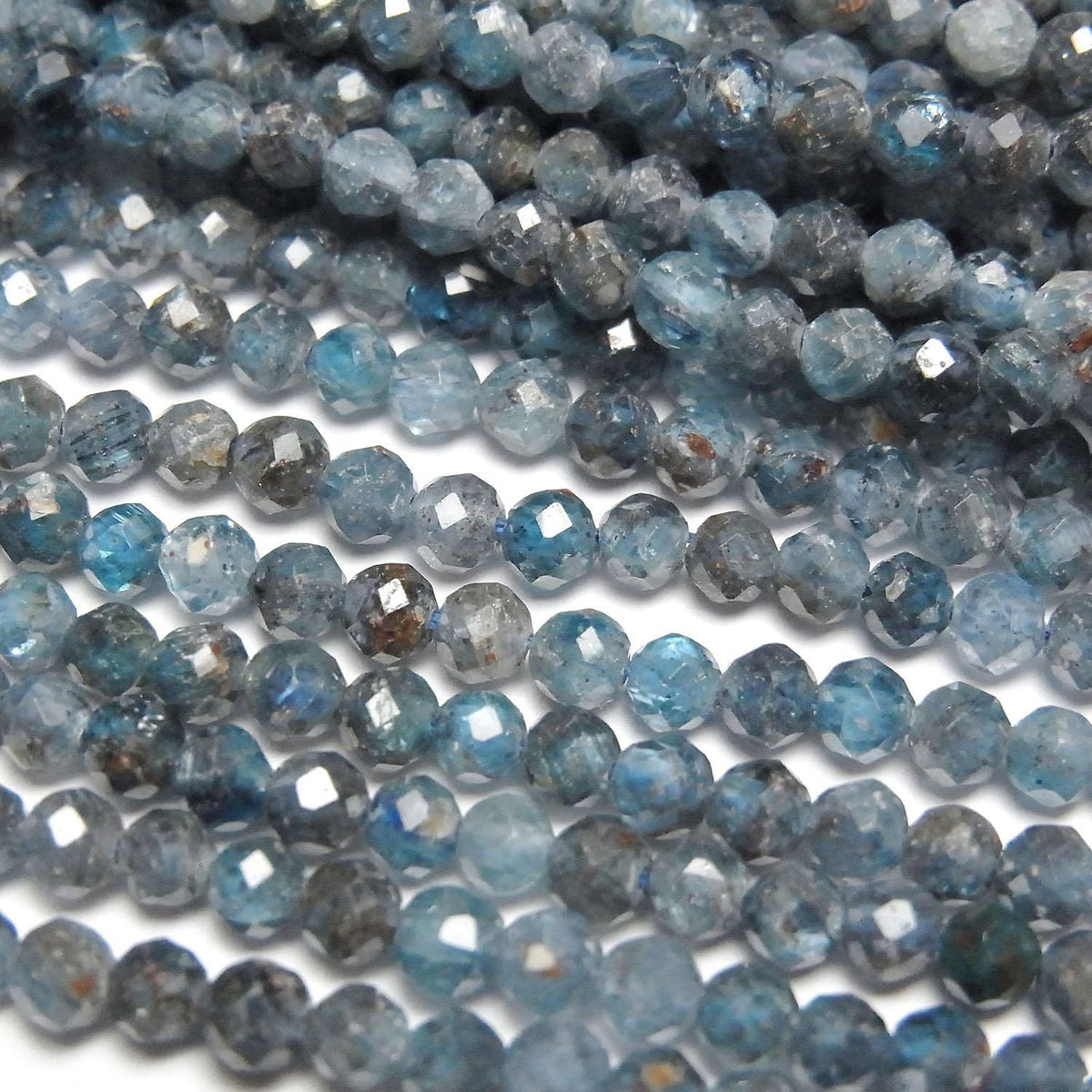 Indigo Blue Kyanite AA Faceted Round 3mm 1strand beads (approx. 15 inches/37 cm) High Quality!