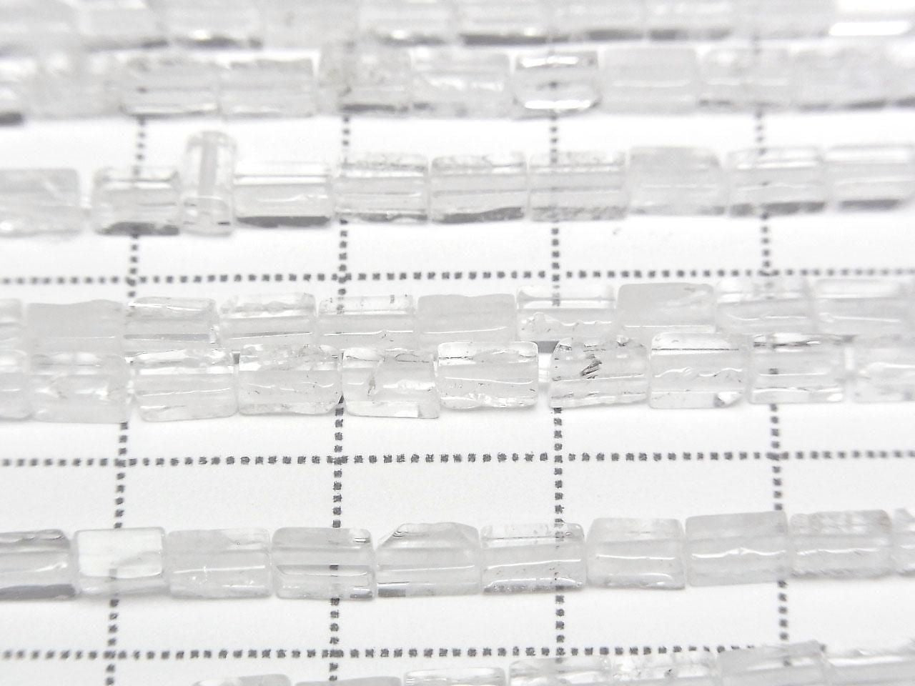 Crystal AA++ 4-Faceted Tube 4.5x2.5x2.5mm 1strand beads (approx. 15inch/36cm)