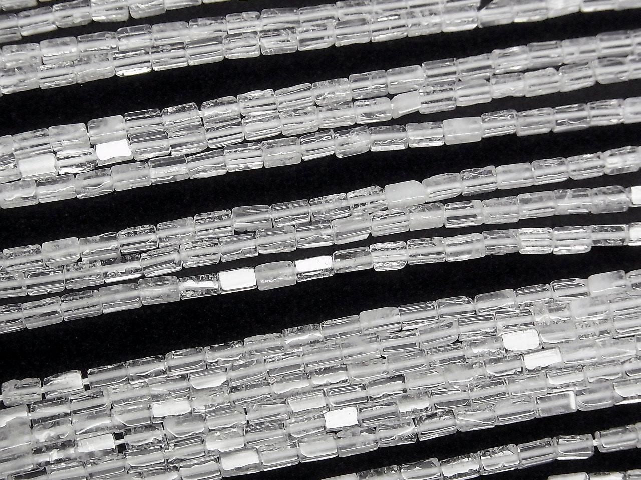 Crystal AA++ 4-Faceted Tube 4.5x2.5x2.5mm 1strand beads (approx. 15inch/36cm)