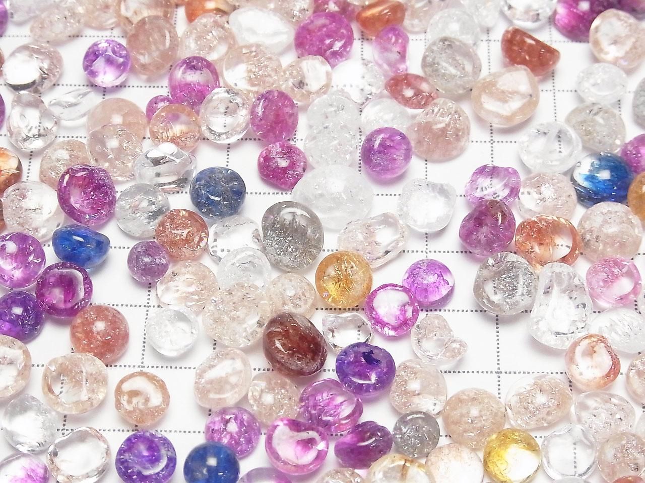 Multicolor Cracked Crystal Undrilled Chips (Small Nugget) 100 grams