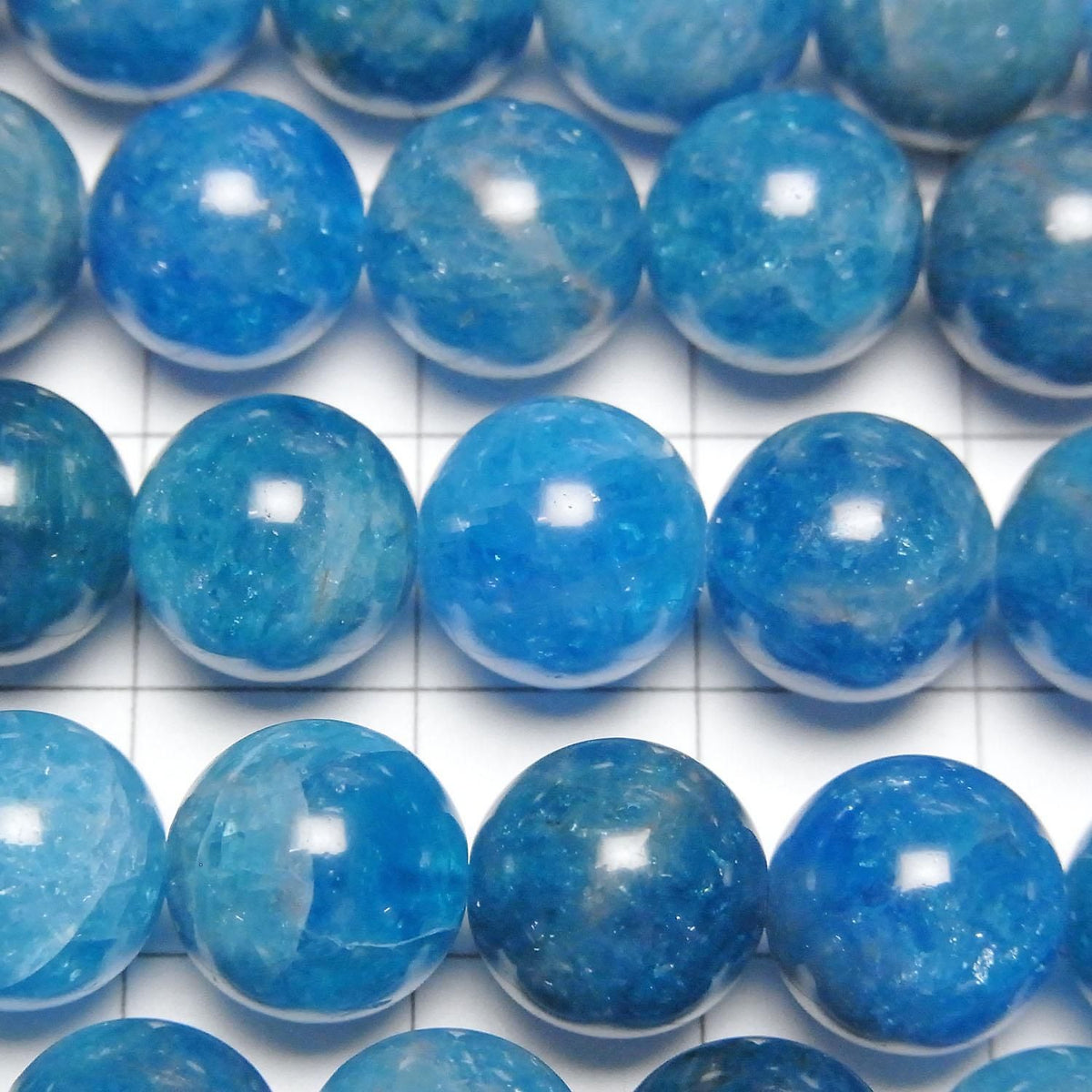 Blue Apatite AA++ Round 10mm half or 1strand beads (approx. 15 inches/36 cm)