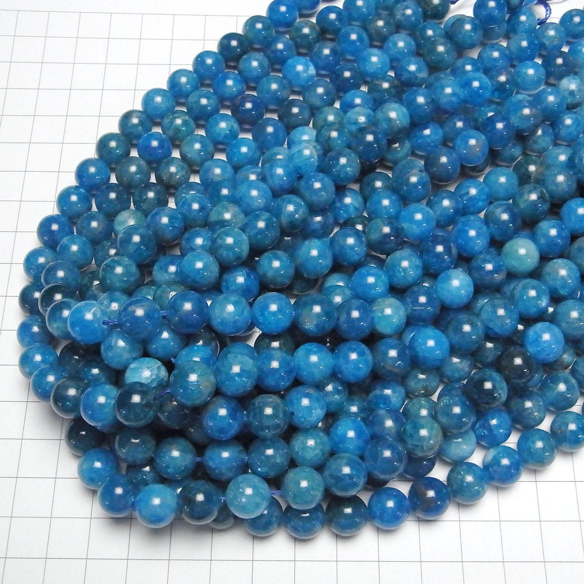 Blue Apatite AA++ Round 10mm half or 1strand beads (approx. 15 inches/36 cm)
