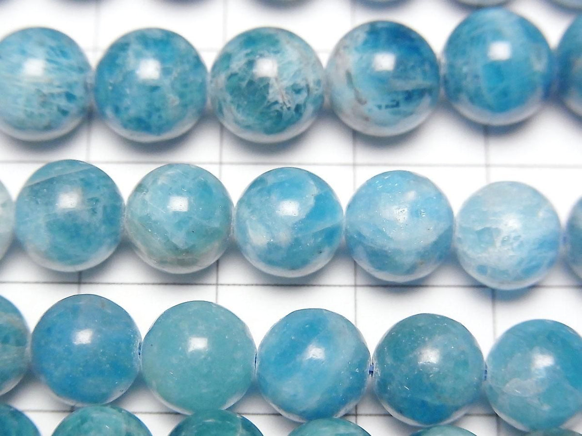 Madagascar Blue Apatite AA Round 8mm 1strand beads (approx. 15 inches/36 cm)
