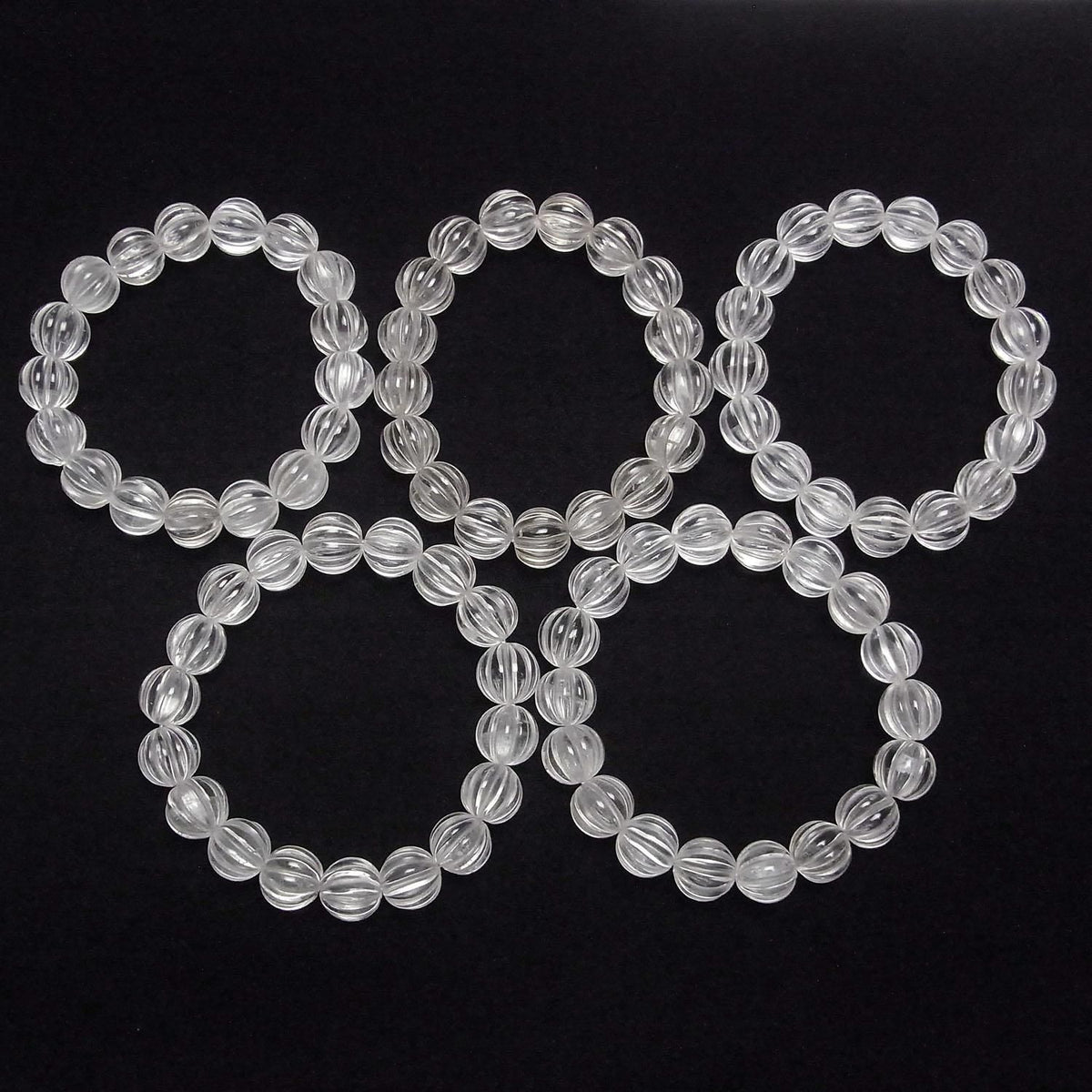 Crystal AAA- Line Carved Round 11mm 1strand beads (Bracelet)