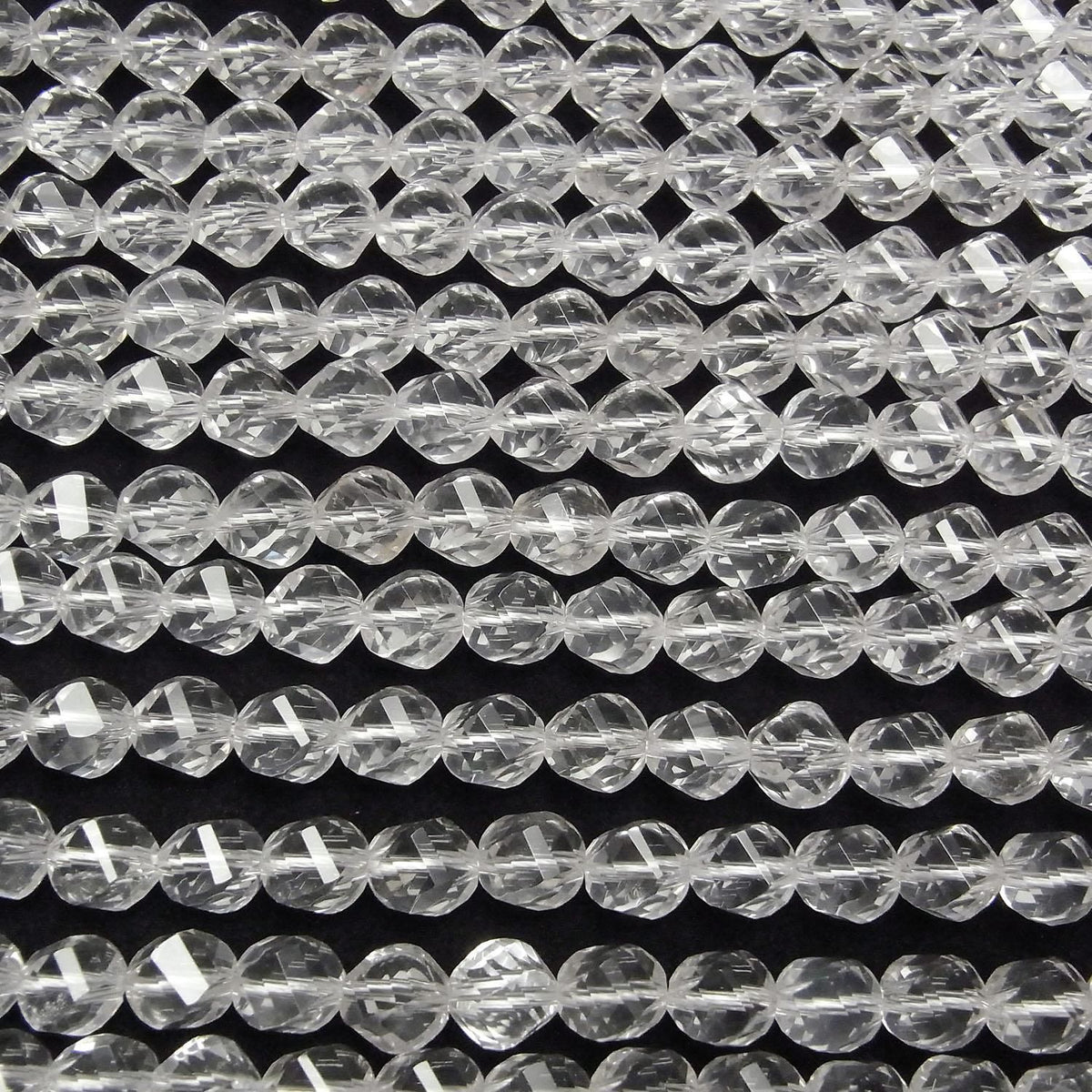 Crystal AAA Twist x Multiple Facets 9x8x8mm 1/4 or 1strand beads (approx. 15inch/36cm) High Quality!