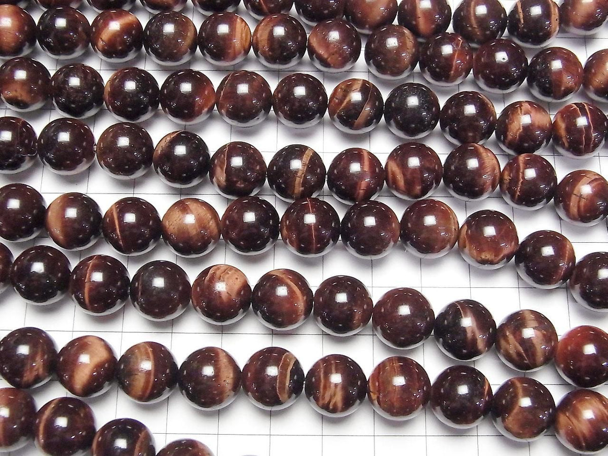 Red Tiger's Eye AAA- Round 12mm half or 1strand beads (approx. 15 inches/36 cm)
