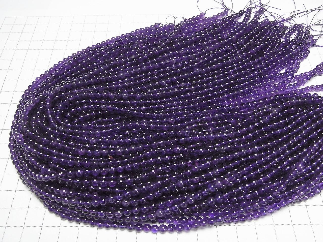 Amethyst AAA Round 4.5mm 1strand beads (aprx.15inch/37cm)
