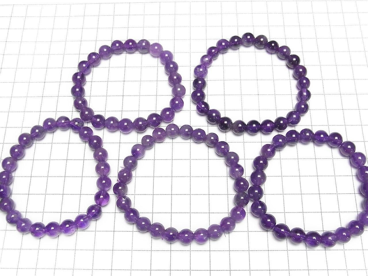 Amethyst AA++ Round 8mm Dark Color 1strand beads Bracelet