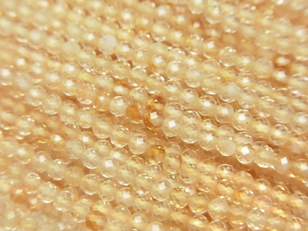 Crystal x Citrine AA++ Faceted Round 2mm 1strand beads (approx. 15 inches/37 cm) High Quality!