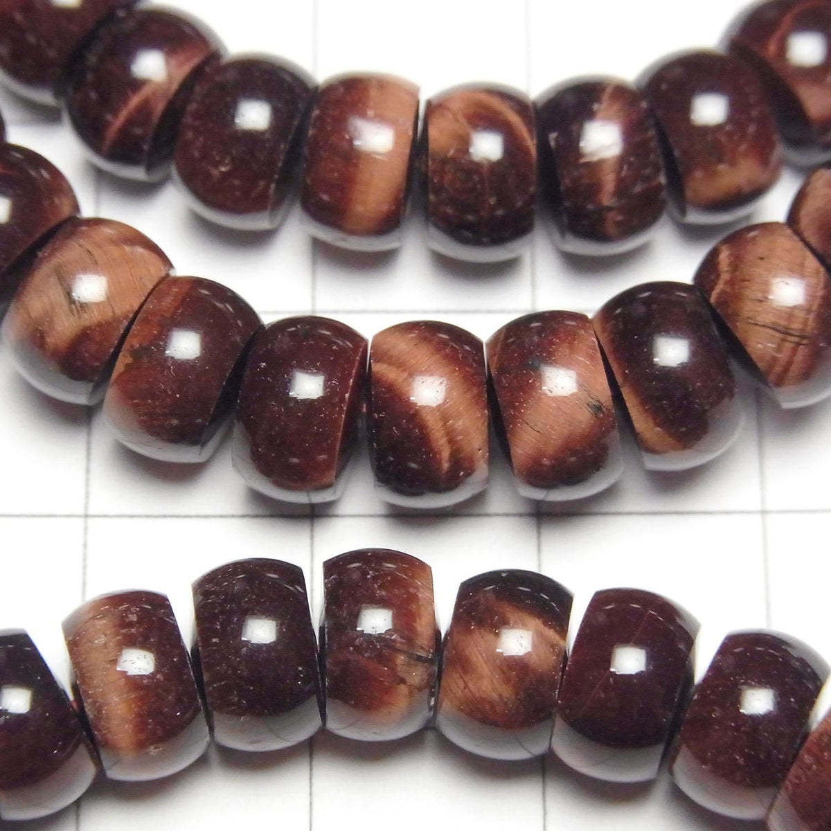 Red Tiger's Eye AA++ Rondelle 8.5x8.5x4.5mm 1strand beads (Bracelet)