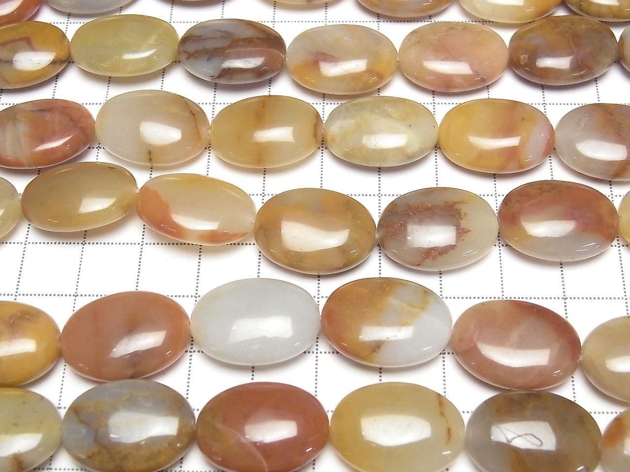 Brown mixed Agate AA Oval 20x15mm 1strand beads beads (approx. 14inch/35cm)