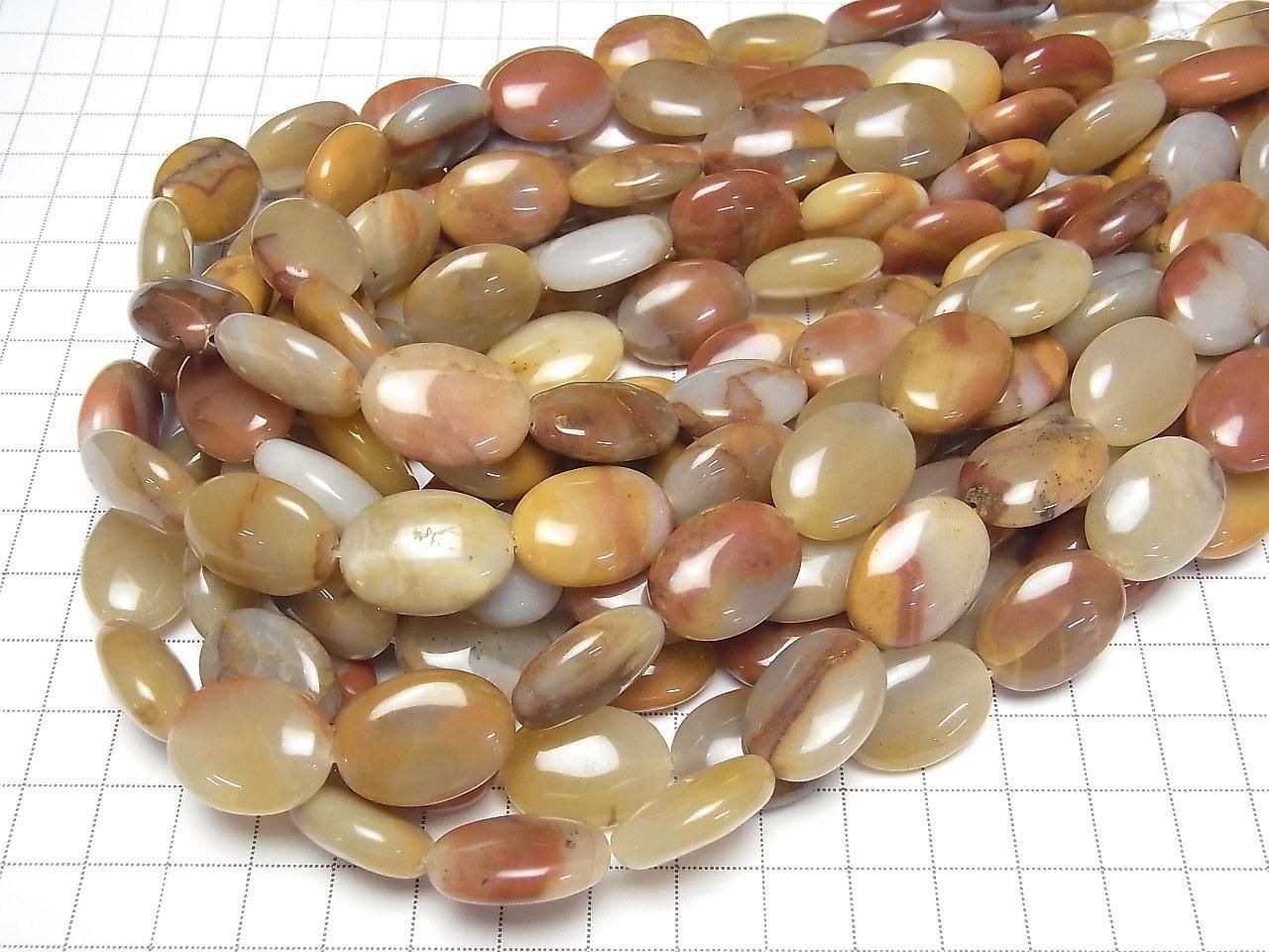 Brown mixed Agate AA Oval 20x15mm 1strand beads beads (approx. 14inch/35cm)
