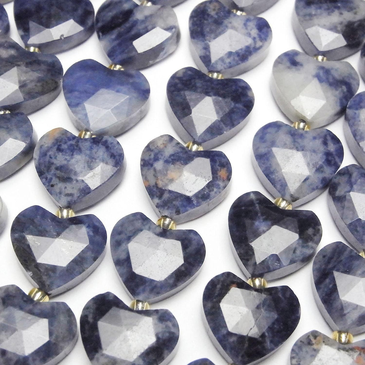 Sodalite AA++ Vertical Hole Heart cut 13x14mm half or 1strand beads (aprx.13inch/33cm)High Quality!