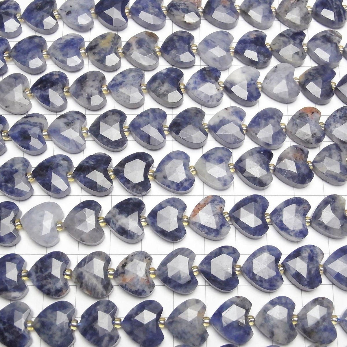 Sodalite AA++ Vertical Hole Heart cut 13x14mm half or 1strand beads (aprx.13inch/33cm)High Quality!