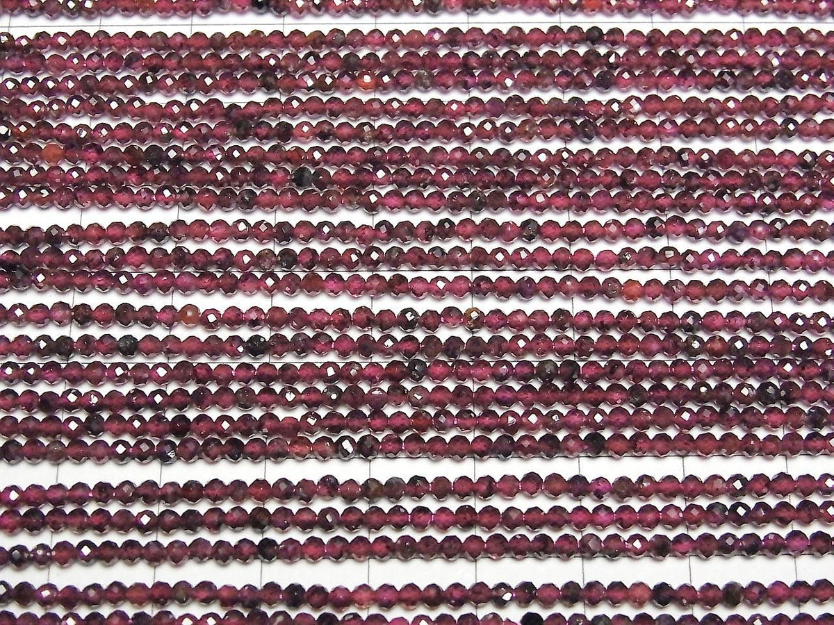 2pcs $3.79! Mozambique Garnet AA+ Faceted Round 2mm 1strand beads (approx. 15inch/36cm) High Quality!