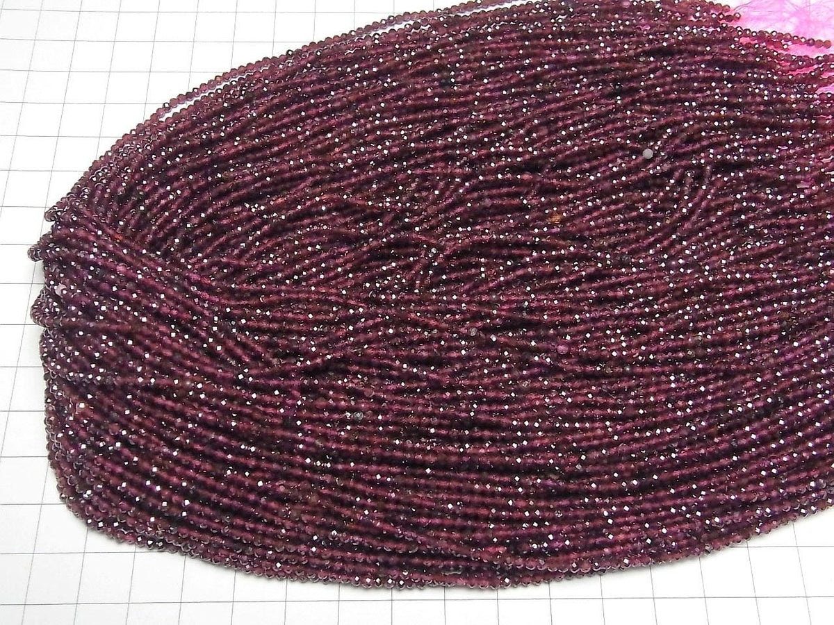 2pcs $3.79! Mozambique Garnet AA+ Faceted Round 2mm 1strand beads (approx. 15inch/36cm) High Quality!