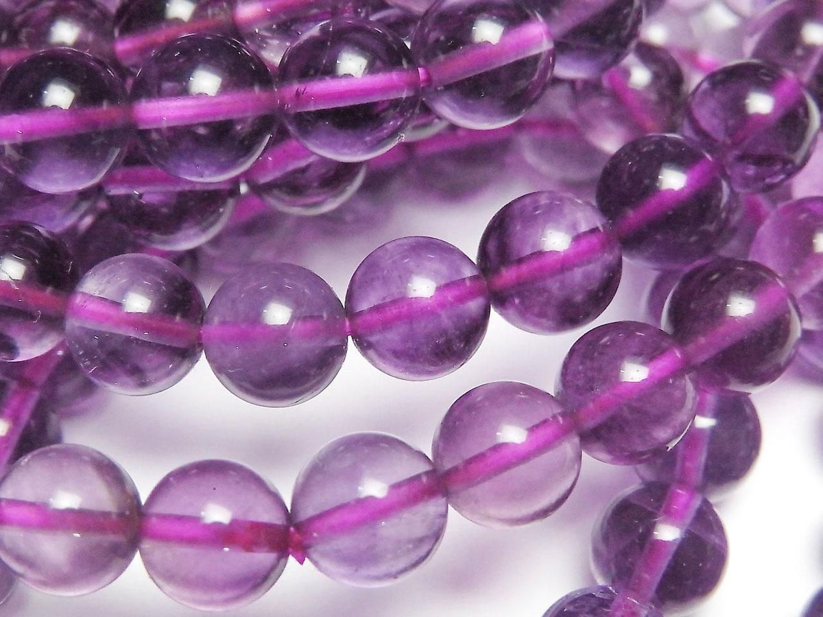 Purple Fluorite AAA Round 8mm 1strand beads (Bracelet)