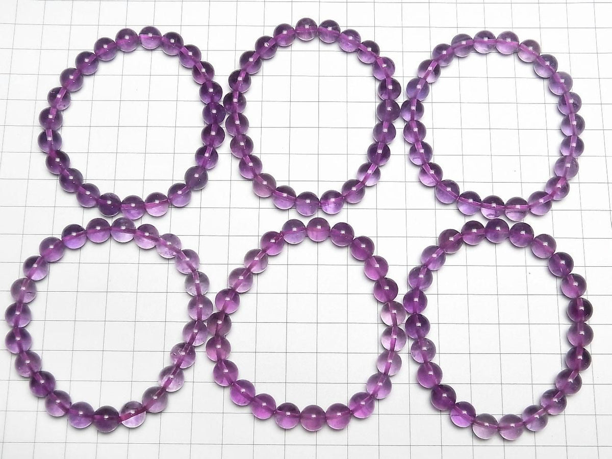 Purple Fluorite AAA Round 8mm 1strand beads (Bracelet)