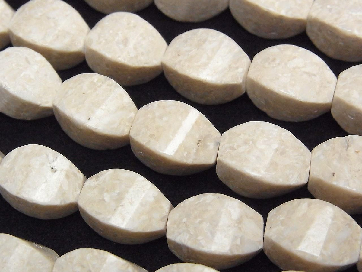 Riverstone Rice 4Faceted Twist x Multiple Facets 14x10x10mm half or 1strand beads (aprx.15inch/37cm)