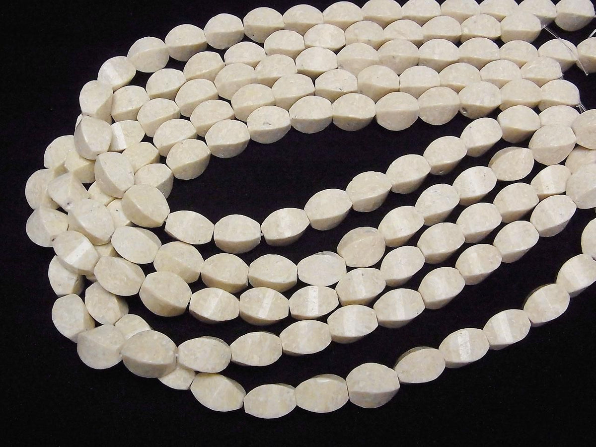 Riverstone Rice 4Faceted Twist x Multiple Facets 14x10x10mm half or 1strand beads (aprx.15inch/37cm)