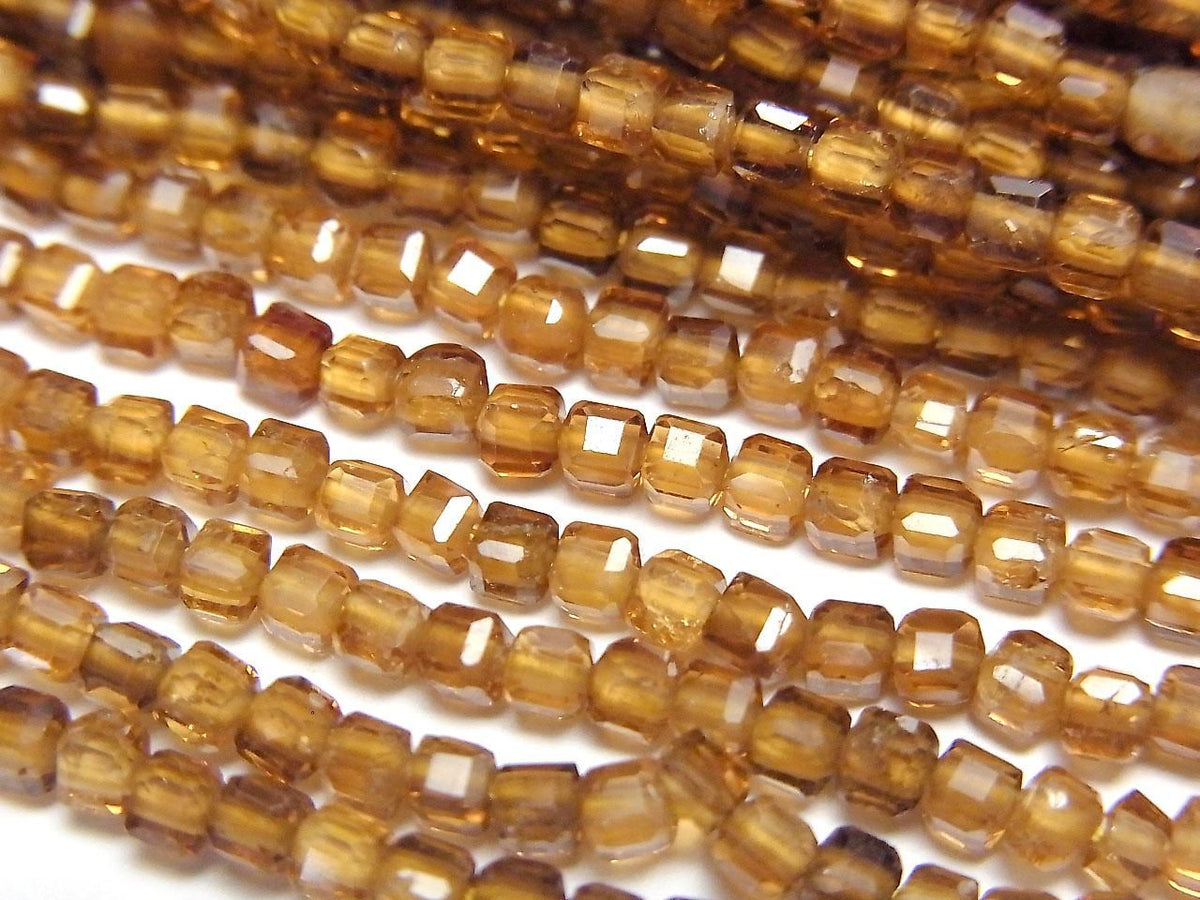 High Quality Hessonite Garnet AAA Cube Shape 2x2x2mm 1strand beads (aprx.15inch/37cm)High Quality!