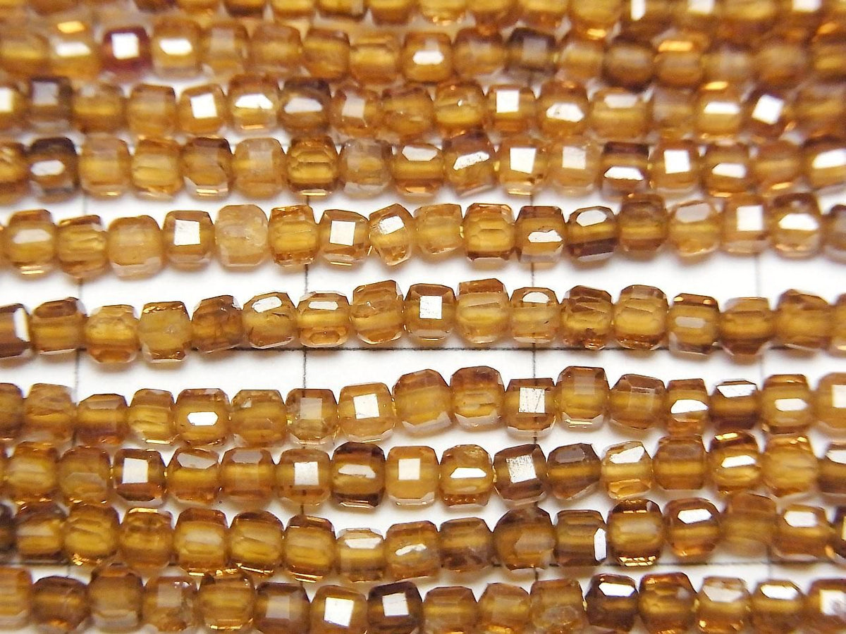 High Quality Hessonite Garnet AAA Cube Shape 2x2x2mm 1strand beads (aprx.15inch/37cm)High Quality!