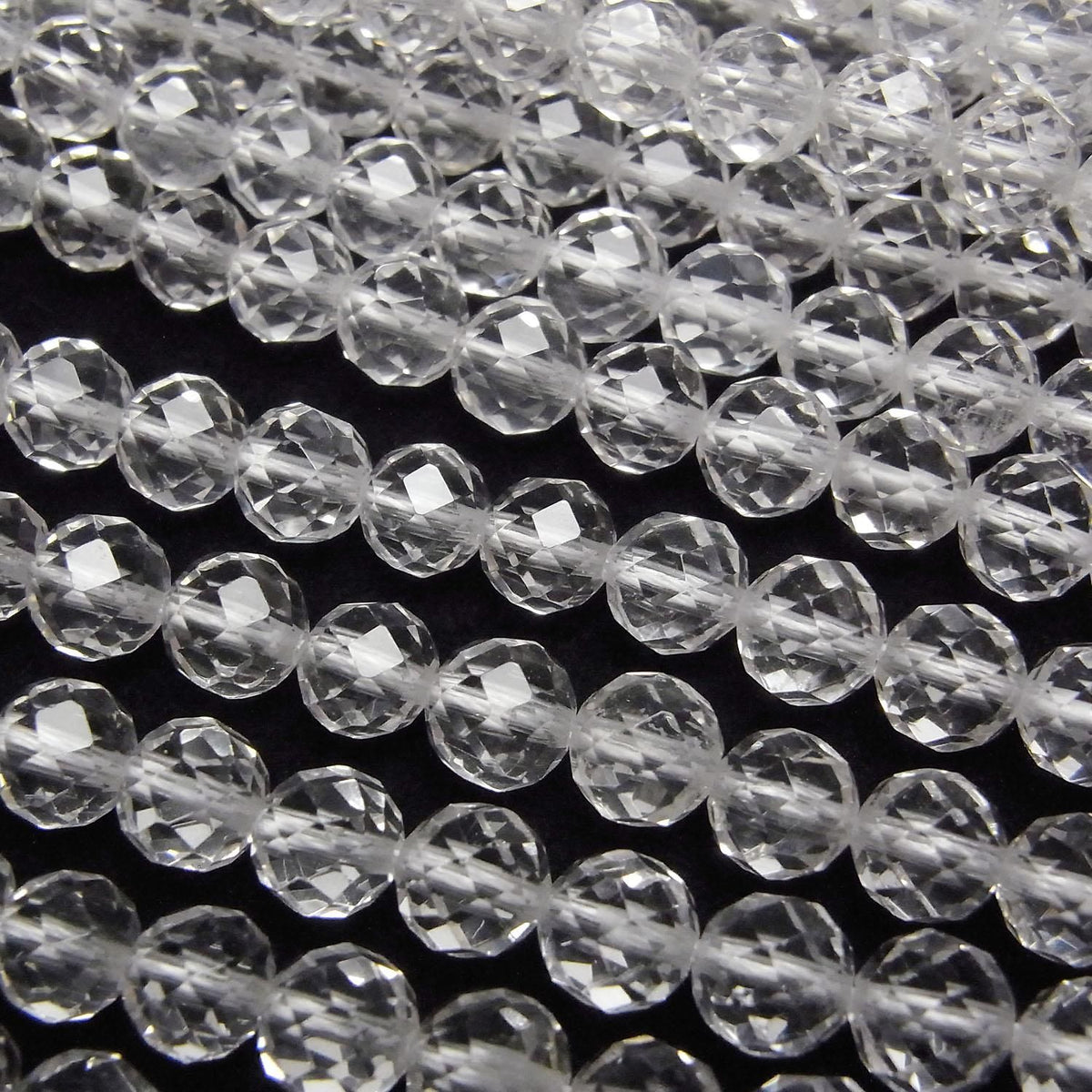 Crystal AAA- 64 Faceted Round 6mm half or 1strand beads (approx. 15 inches/36 cm) High Quality!