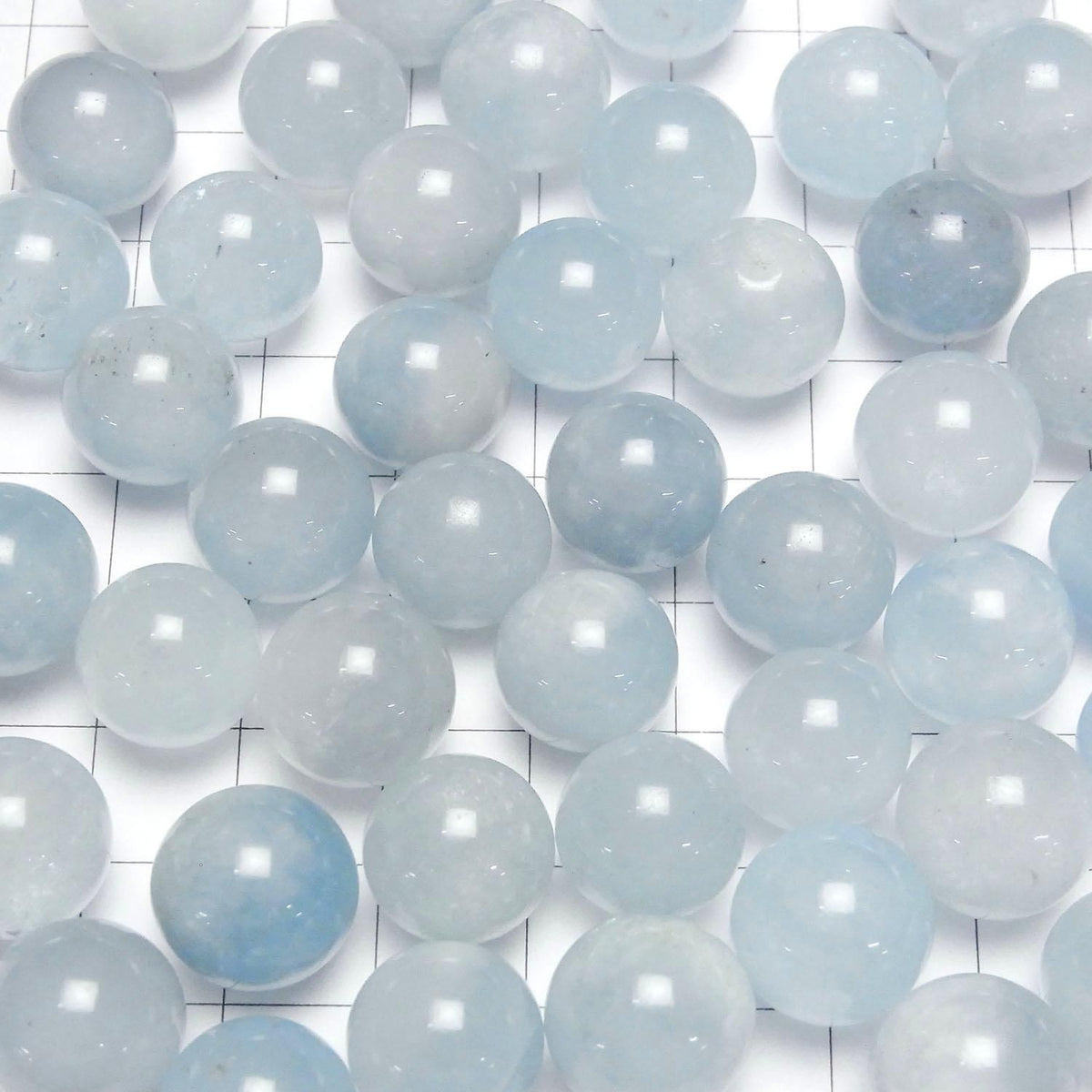 Aquamarine AA Sphere, Round 12mm14mm 2pcs