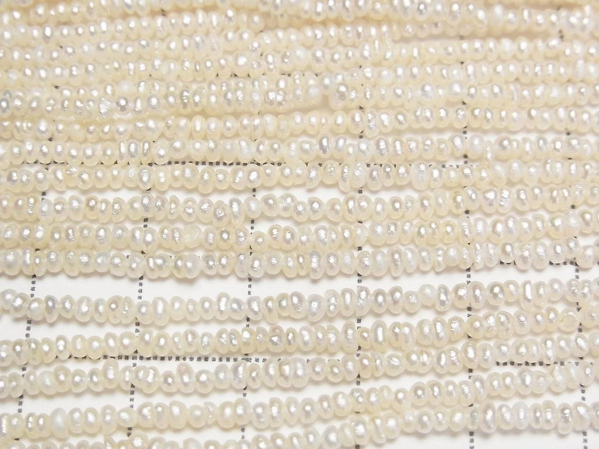 Fresh Water Pearl AA+ White Potato - Rondelle 2.5mm 1strand beads (approx. 14inch/35cm)