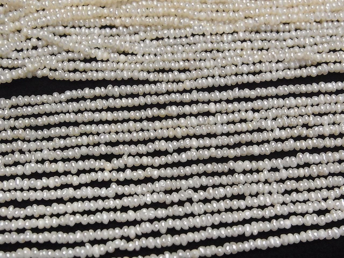 Fresh Water Pearl AA+ White Potato - Rondelle 2.5mm 1strand beads (approx. 14inch/35cm)