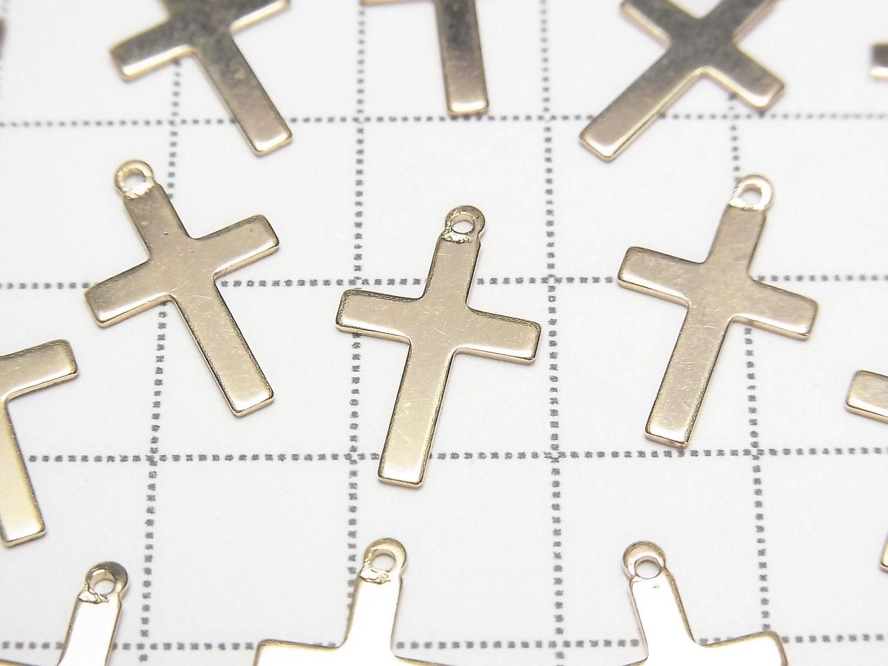 14KGF Charm 16.5x10mm Cross 1pc