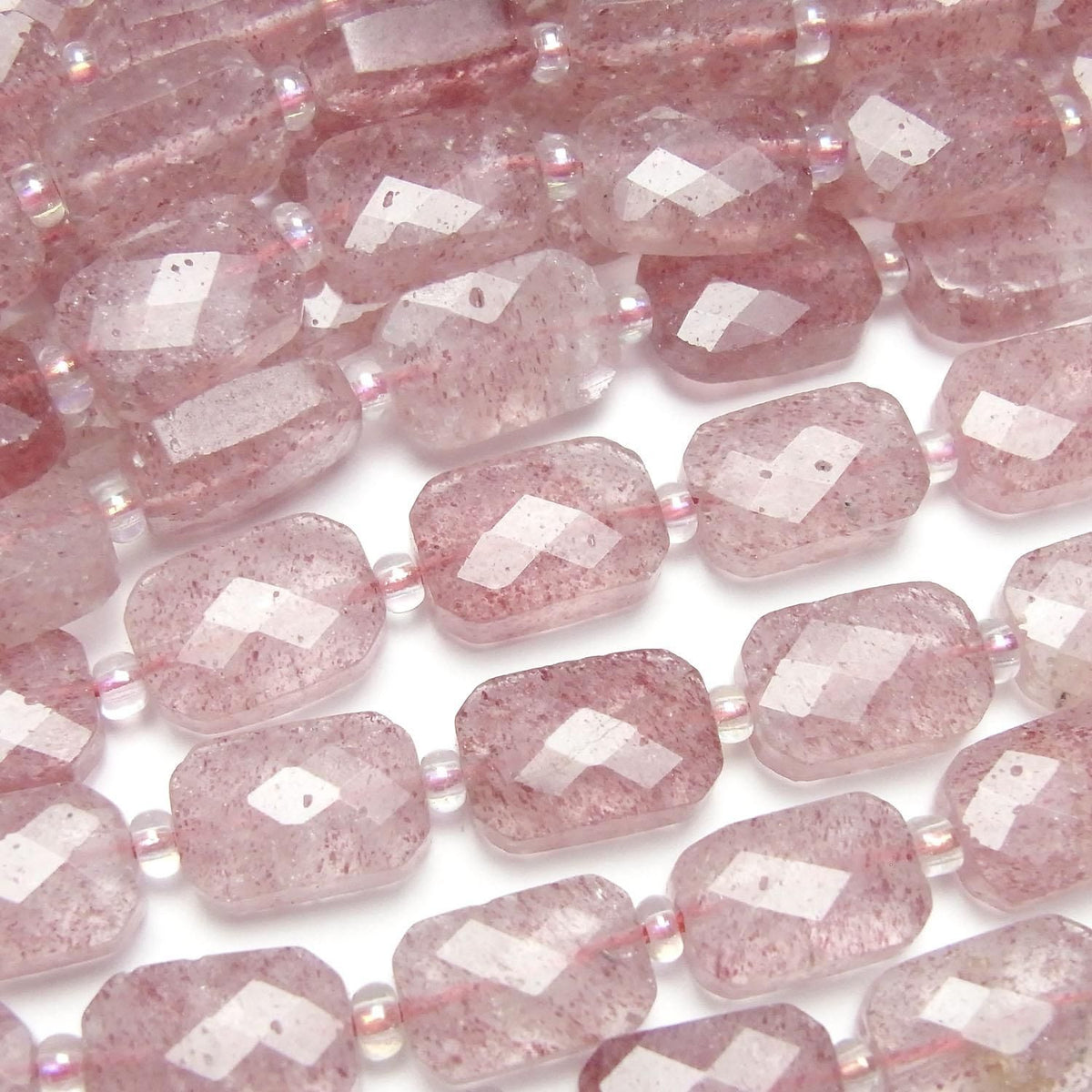 Pink Epidote AA Faceted Rectangle 12x8mm half or 1strand beads (approx. 14inch/34cm)