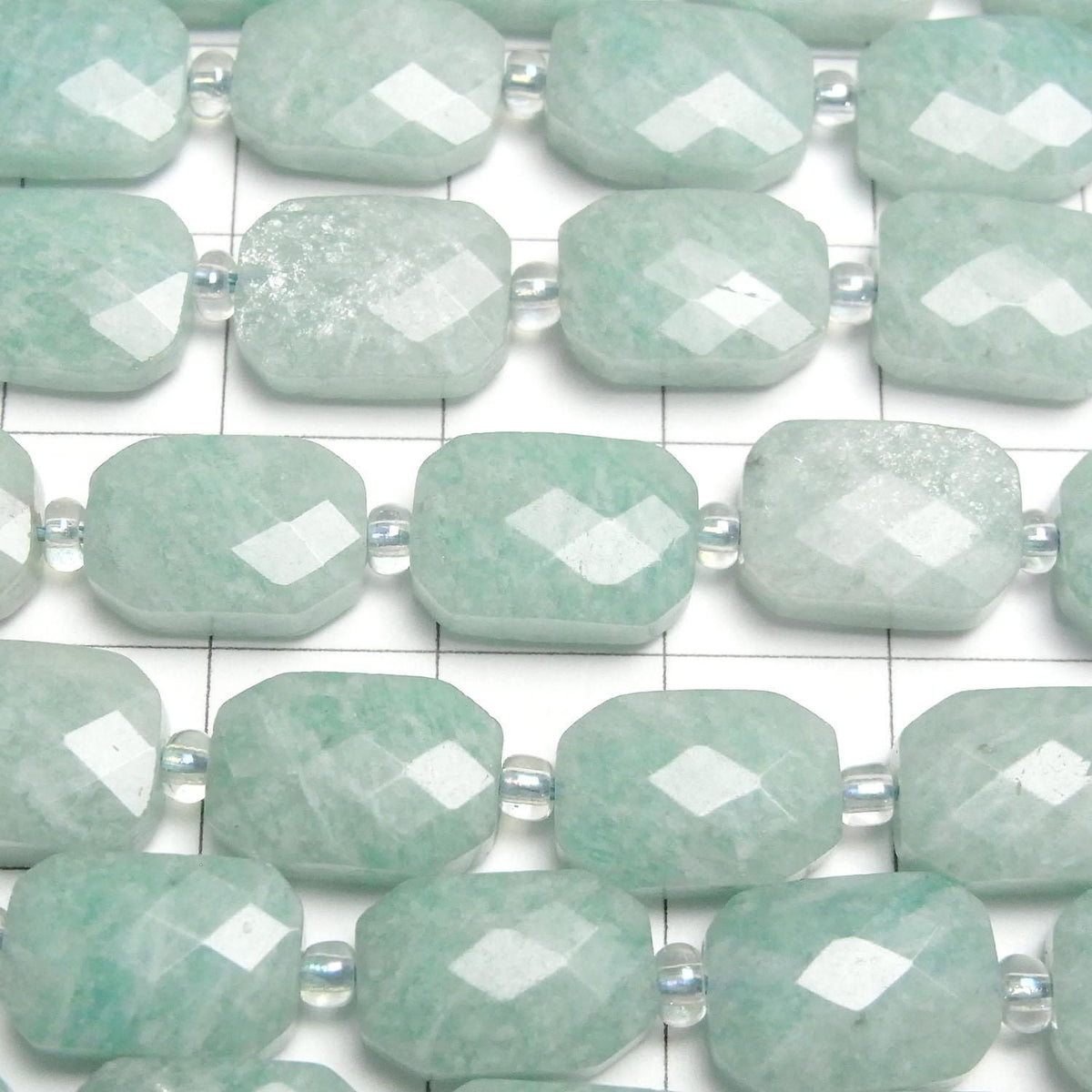 Amazonite AA Faceted Rectangle 12x8mm half or 1strand beads (aprx.14inch/34cm)