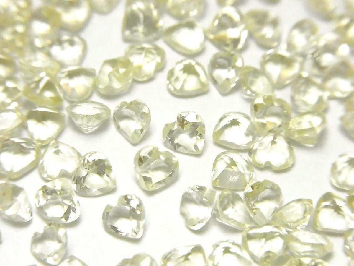 High Quality Lemon Quartz AAA Loose Stone Heart Shape Faceted 4x4mm 10pcs