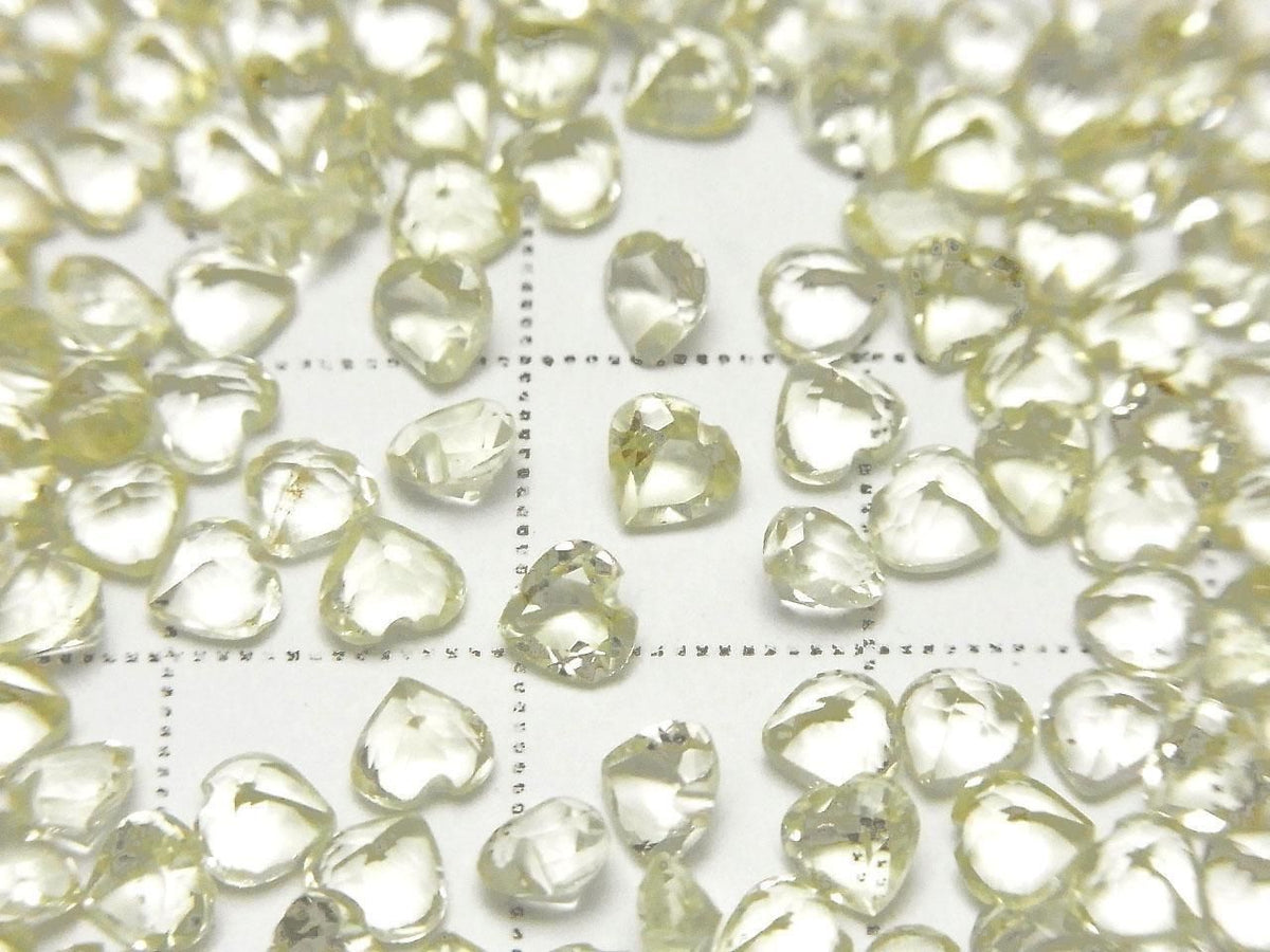 High Quality Lemon Quartz AAA Loose Stone Heart Shape Faceted 4x4mm 10pcs