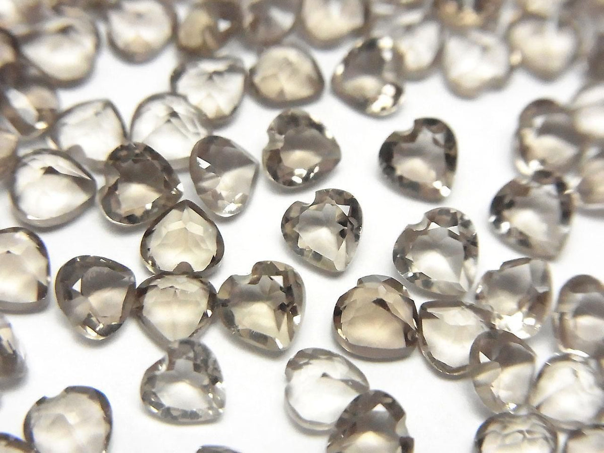 High Quality Smoky Quartz AAA Loose Stone Heart Shape Faceted 4x4mm 10pcs