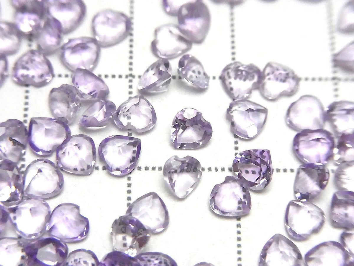 High Quality AAA Amethyst Loose Stone Heart Shape Faceted 4x4mm 10pcs