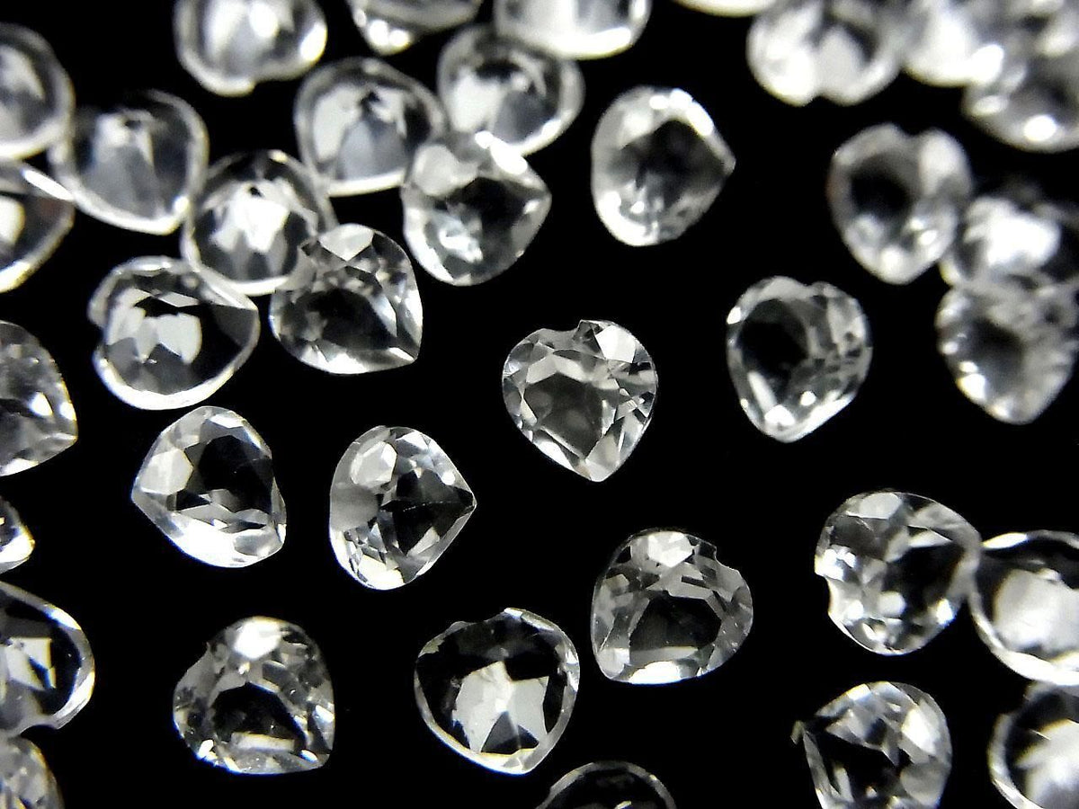 High Quality White Topaz AAA Loose Stone Heart Shape Faceted 4x4mm 10pcs