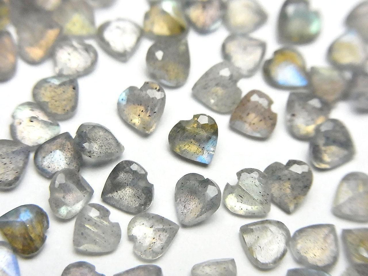 High Quality Labradorite AAA- Loose Stone Heart Shape Faceted 4x4mm 10pcs