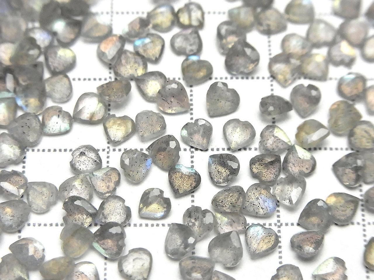 High Quality Labradorite AAA- Loose Stone Heart Shape Faceted 4x4mm 10pcs