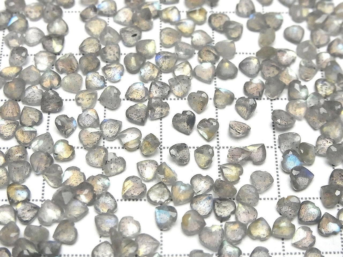 High Quality Labradorite AAA- Loose Stone Heart Shape Faceted 4x4mm 10pcs